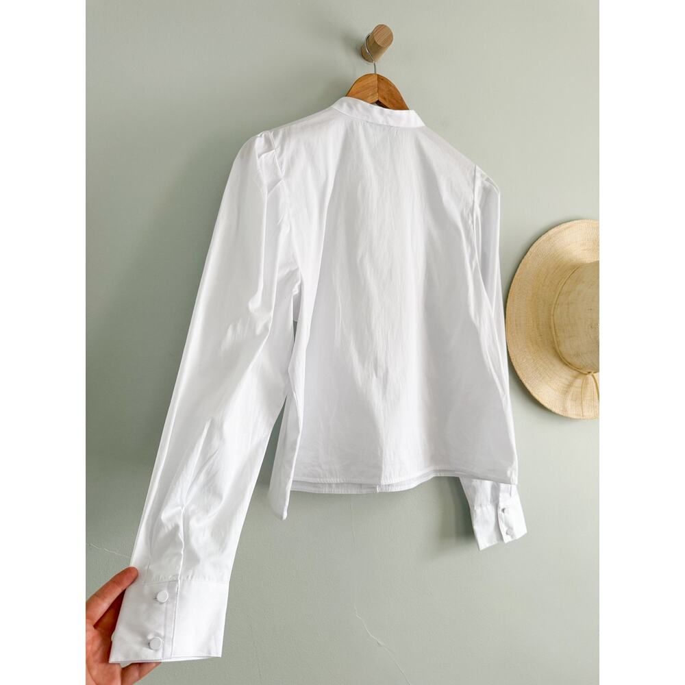 Madewell | NWT Puff-Sleeve Button-Up Shirt White | Sz L - Picture 11 of 11